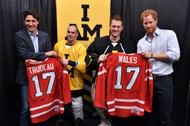 Justin Trudeau alongside Prince Harry